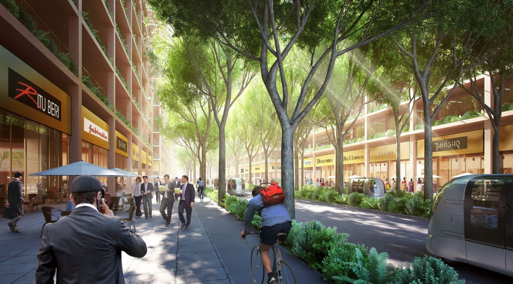 The transportation strategy included electric vehicles, water taxis, and dedicated cycle routes, along with shaded streets and squares - Scale Magazine