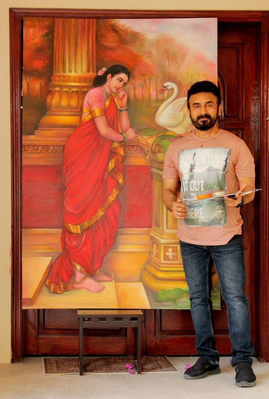 Recreate the painting of princes Damayanthi by Dr. Sreekumar - Scale Architectural and Design Magazine