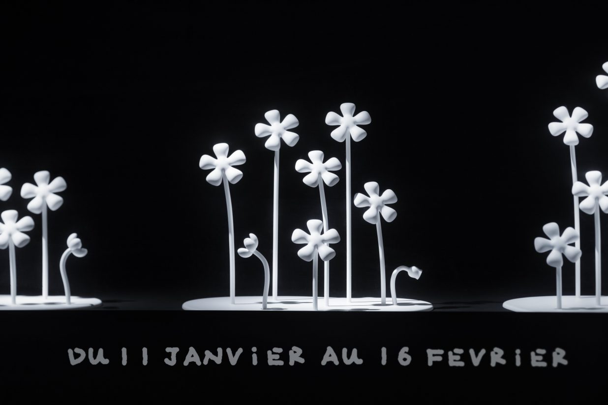Rain and flowers combine for Nendo installation at Le Bon Marché